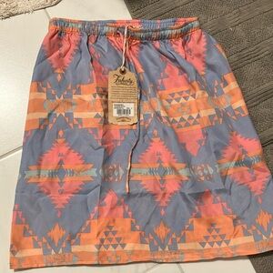 Faherty Women's Multicolor Patterned Skirt 100% silk NWT